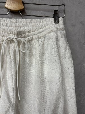 画像2: YARRA 　　INDIA刺繍切替ワイドパンツ　01；ホワイト　FREE (2)