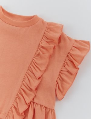 画像3: OCEAN&GROUND 　　フリルTシャツ　　カラー；アプリコット (3)
