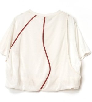 画像2: AULA AILA（アウラ アイラ）　レイヤードツイストデザインＴシャツ  01;WHITE 　 サイズ:0 (2)