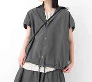 画像1: VC 　シュリンクフレンチスリーブシャツ　カラー；GRAY　　サイズ；F (1)