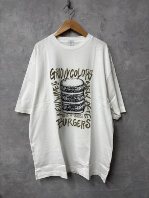 画像1: 30%off 2026春夏　 groovycolors　　テンジク GRAFFITI BURGER TEE　　1；白 (1)