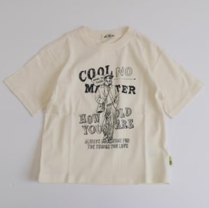画像1: MakeYourDay　あこがれのイケオジ柄半袖Tシャツ　　アイボリー (1)