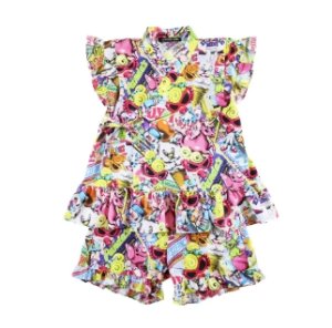 画像1: MY FIRST HYSTERIC  　HYSTERIC MINI IN WONDERLAND Viscotex 甚平　　44；ブルー (1)