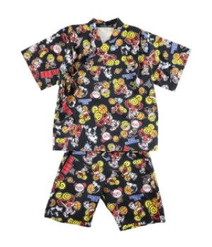 画像1: MY FIRST HYSTERIC  　HYSTERIC MINI HOOPS 総柄 甚平　　14；ブラック系 (1)