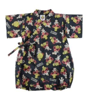 画像1: MY FIRST HYSTERIC  　ANGEL MINI 総柄 甚平ロンパース 　14；ブラック系　　サイズ；FREE(70-80cm) (1)