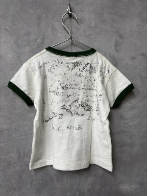 画像2: 2026春夏 　DENIMDUNGAREE　天竺 WORLD リンガーTシャツ　　8；グリーン　　サイズ；105 (2)