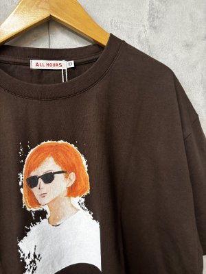 画像2: ALL HOURS 　　6.5オンスファインコーマ天竺Tシャツ~GIRL~　　ブラウン　　　サイズ:1 (2)
