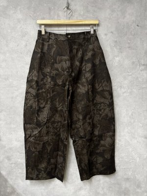 画像1: LILOU+LILY 　コットンリネン フラワーカモ アークパンツ　　BEIGE    size:38 (1)
