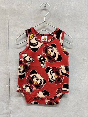 画像1: MY FIRST HYSTERIC  　　PANDA MINI ノースリーブロンパース　24；レッド系 (1)
