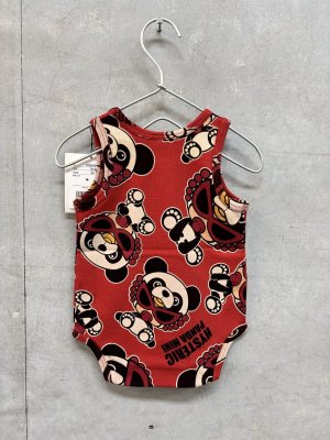画像2: MY FIRST HYSTERIC  　　PANDA MINI ノースリーブロンパース　24；レッド系 (2)