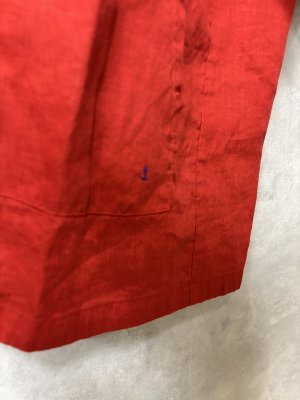 画像5: 2026   快晴堂　初秋まで着られるリネン 6分袖ギャザーシャツ　2；トマトレッド　サイズ；F (5)