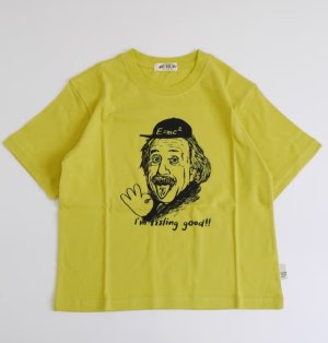 画像1: MakeYourDay　OKアインシュタイン柄半袖Tシャツ（大人サイズ）　　カラー；イエロー　　サイズ；M (1)