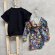 画像2: MY FIRST HYSTERIC 　フェイスロゴTシャツ＆デニム総柄ロンパースセット　　10；ブラック　サイズ；80 (2)