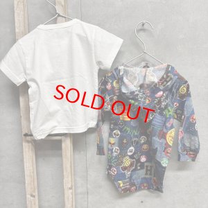 画像3: MY FIRST HYSTERIC   フェイスロゴTシャツ＆デニム総柄ロンパースセット　　　00；ホワイト　　サイズ；80 (3)