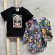 画像1: MY FIRST HYSTERIC 　フェイスロゴTシャツ＆デニム総柄ロンパースセット　　10；ブラック　サイズ；80 (1)