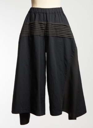 画像1: gomme　デニムタックパンツ 　２；黒　サイズ；M (1)