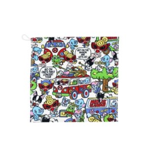 画像1: Hystericmini　HYS MINI BAND WAGON フェイスタオル　　04；ホワイト系 (1)