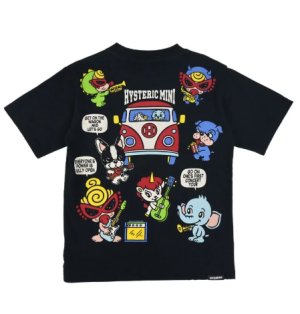 画像2: Hystericmini  HYS MINI BAND WAGON SESSION 半袖Tシャツ　　10；ブラック (2)