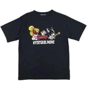 画像1: Hystericmini  HYS MINI BAND WAGON SESSION 半袖Tシャツ　　10；ブラック (1)