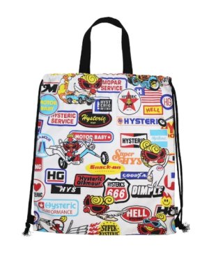 画像1: Hystericmini  MOTOR BABY総柄 体操着入れ　　04；ホワイト系 (1)