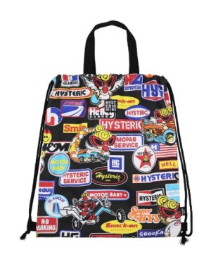 画像1: Hystericmini  MOTOR BABY総柄 体操着入れ　　14；ブラック系 (1)