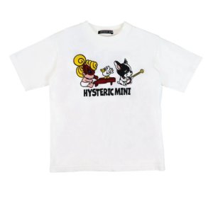 画像1: Hystericmini  HYS MINI BAND WAGON SESSION 半袖Tシャツ　　00；ホワイト (1)