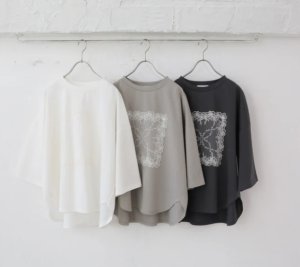 画像1: 2026秋冬　YARRA 　シルキータッチ５分袖レースTEE　01；ホワイト　　FREE (1)