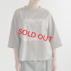 画像1: 2026秋冬　YARRA 　シルキータッチ５分袖レースTEE　80；グレー　　FREE (1)