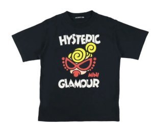 画像1: Hystericmini　　 MINI FACE WITH SPEECH BALLOON 半袖Tシャツ　　10；ブラック (1)