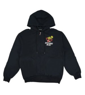 画像1: Hystericmini　　MINI FACE WITH SPEECH BALLOON 裏毛 パーカー 　ADULT SIZE；M　　10；ブラック　 (1)