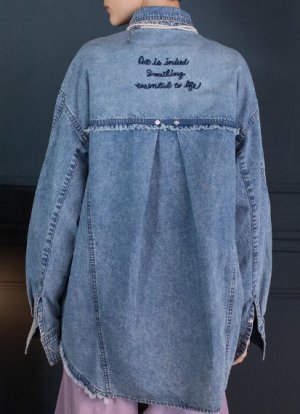 画像9: AULA AILA（アウラ アイラ）　 GRAFFITI DENIM SHIRT 　　サイズ；0 (9)