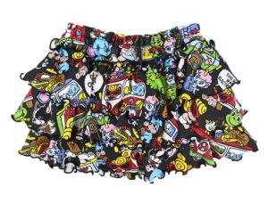 画像1: MY FIRST HYSTERIC MINI      BAND WAGON 総柄 インナーパンツ付き スカート　14；ブラック系 (1)