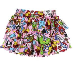 画像2: MY FIRST HYSTERIC MINI      BAND WAGON 総柄 インナーパンツ付き スカート　29；；ピンク系 (2)