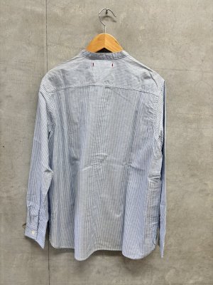 画像4: NAYURAL LAUNDRY  　オックスファーマーシャツ　401 サックスストライプ　 (4)