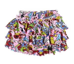 画像1: MY FIRST HYSTERIC MINI      BAND WAGON 総柄 インナーパンツ付き スカート　29；；ピンク系 (1)