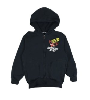 画像1: Hystericmini　　MINI FACE WITH SPEECH BALLOON 裏毛 パーカー　　10；ブラック　 (1)