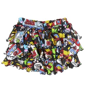画像2: MY FIRST HYSTERIC MINI      BAND WAGON 総柄 インナーパンツ付き スカート　14；ブラック系 (2)