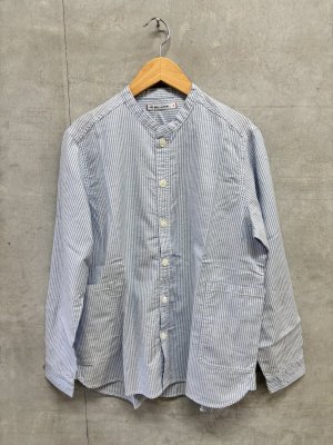 画像1: NAYURAL LAUNDRY  　オックスファーマーシャツ　401 サックスストライプ　 (1)