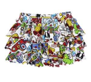 画像2: MY FIRST HYSTERIC MINI      BAND WAGON 総柄 インナーパンツ付き スカート　　04；ホワイト系 (2)