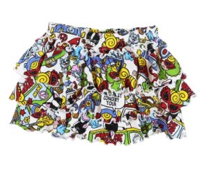 画像1: MY FIRST HYSTERIC MINI      BAND WAGON 総柄 インナーパンツ付き スカート　　04；ホワイト系 (1)