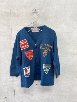 画像1: 2026秋冬 　DENIMDUNGAREE　　 テンジク ワッペン カーディガン　　4；紺 (1)