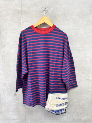 画像1: 2026秋冬 　DENIMDUNGAREE　  ボーダーテンジク エプロンツキ L/S TEE　　4；紺 (1)