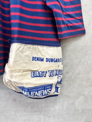 画像2: 2026秋冬 　DENIMDUNGAREE　  ボーダーテンジク エプロンツキ L/S TEE　　4；紺 (2)