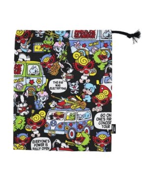 画像1: Hystericmini　　BAND WAGON 総柄 綿オックス 巾着　　14；ブラック (1)