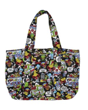 画像1: Hystericmini　　BAND WAGON総柄 ペアレンツバッグ　　14；ブラック (1)