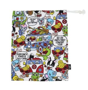 画像2: Hystericmini　　BAND WAGON 総柄 綿オックス 巾着　　04；ホワイト (2)