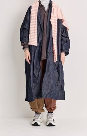 画像2: Veritecoeur　ダブルボタンコート　　 INDIGO ONE WASH　サイズ；F (2)