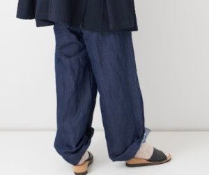 画像2: Veritecoeur　カーブパンツ　 INDIGO ONE WASH　サイズ；F (2)