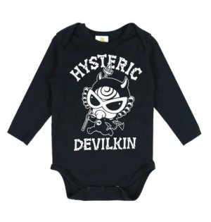 画像1: MY FIRST HYSTERIC MINI      DEVILKIN 被り 長袖ロンパース　　10；ブラック (1)
