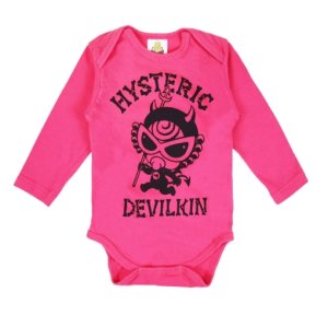画像1: MY FIRST HYSTERIC MINI      DEVILKIN 被り 長袖ロンパース　　26；マゼンタ (1)